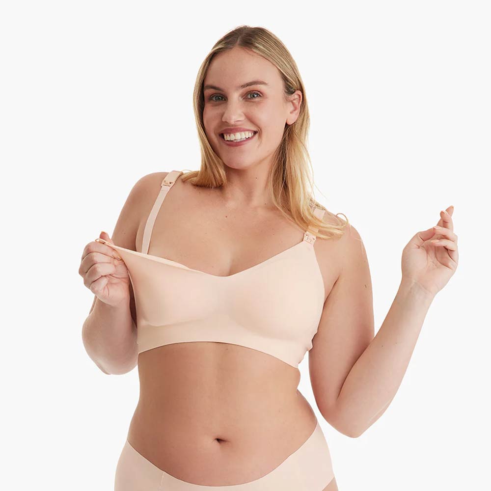 Momcozy Ultra Soft & Omni Maternity Nursing Bra - Creamy