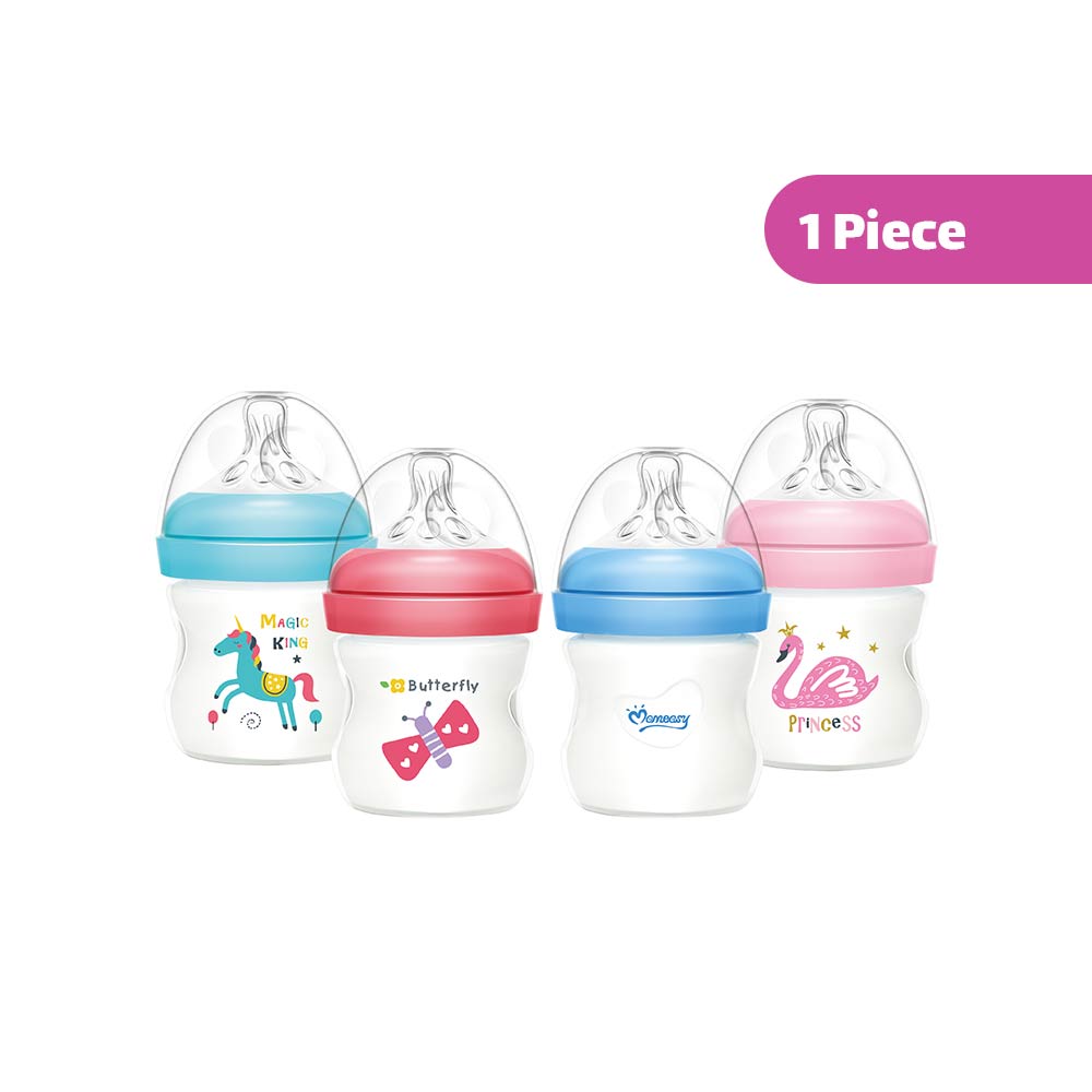 Momeasy Anti-Colic Wide-Neck Plastic Feeding Bottle (0m+) 120ml