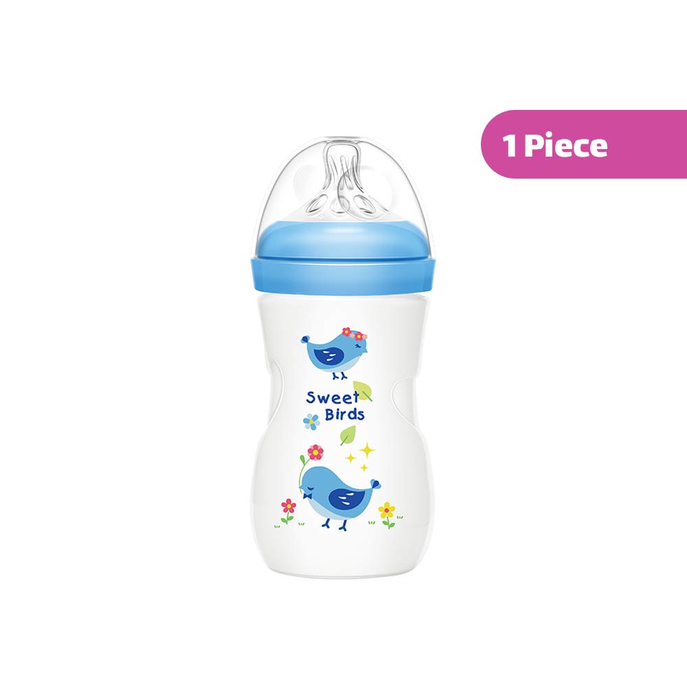 Momeasy Anti-Colic Wide-Neck Plastic Feeding Bottle (3m+) 240ml