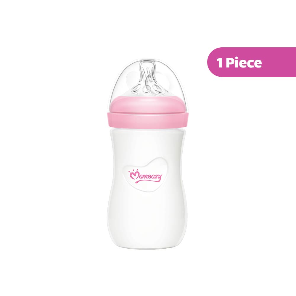 Momeasy Anti-Colic Wide-Neck Plastic Feeding Bottle (3m+) 240ml