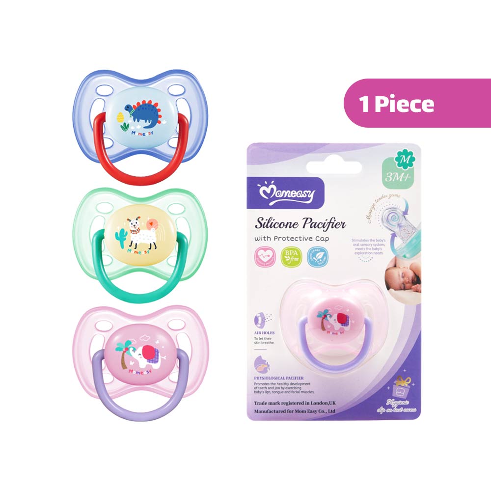 Momeasy Silicone Pacifier with Cap (6m+) Medium Flow