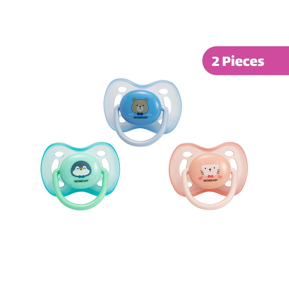 Momeasy Silicone Pacifier with Cap (6m+) Medium Flow 