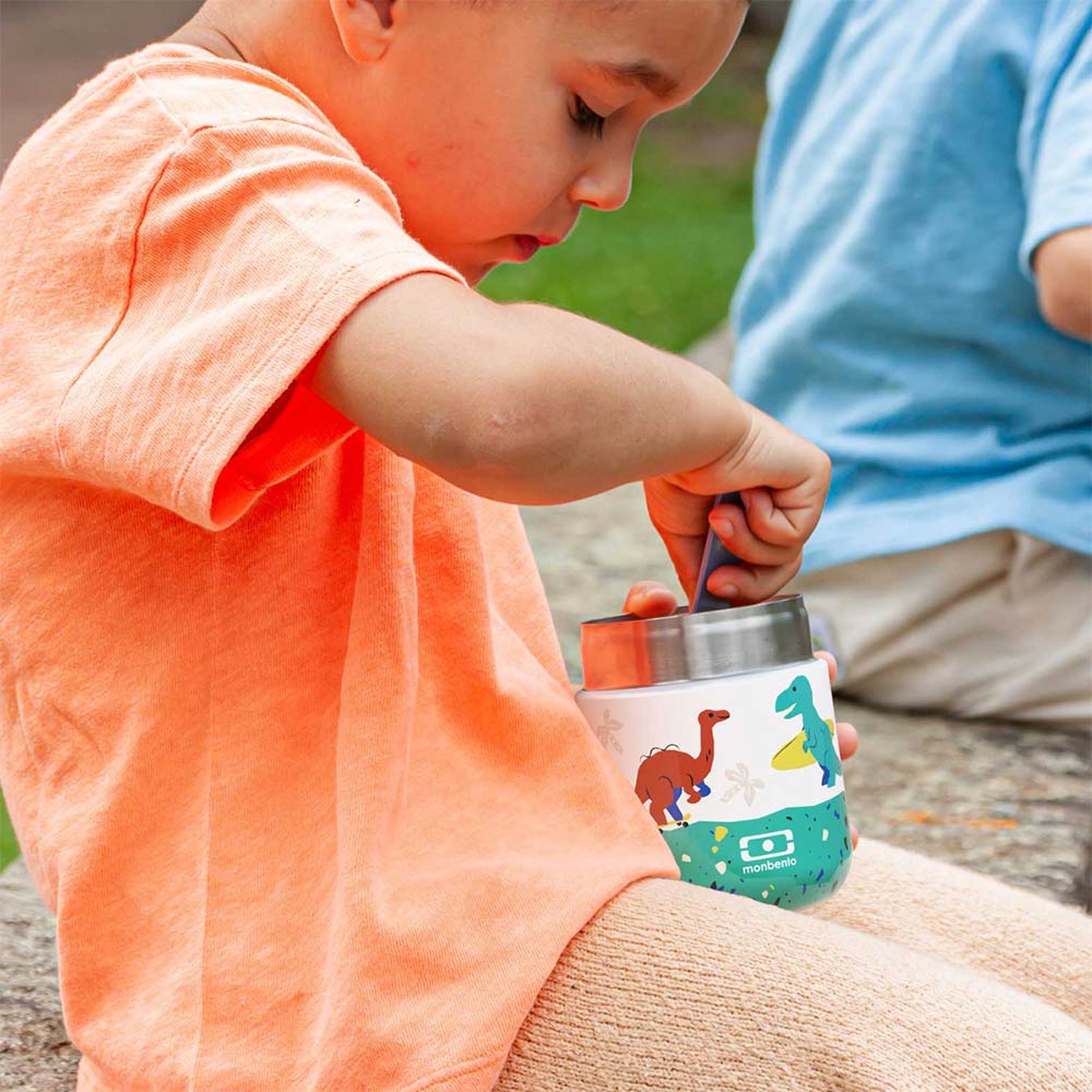 Monbento Kids Capsule Insulated Lunch Box 280ml - Green Dino