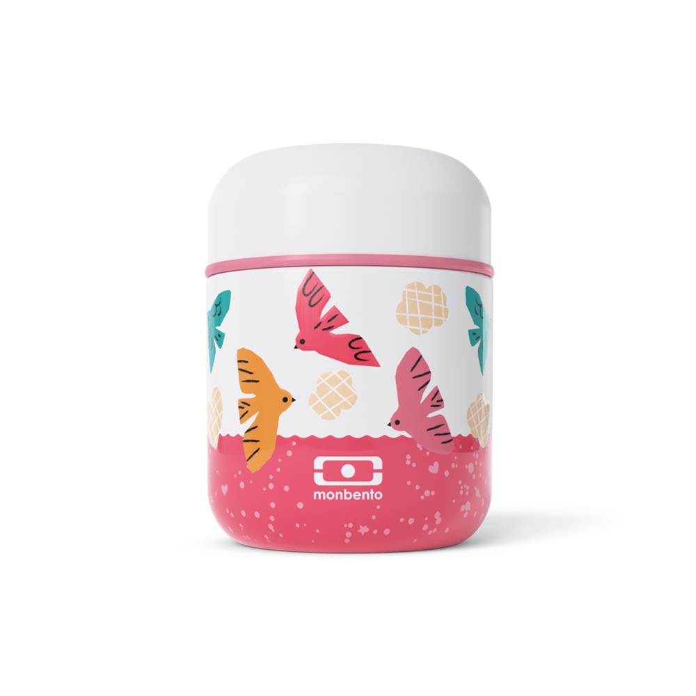Monbento Kids Capsule Insulated Lunch Box 280ml - Pink Birds