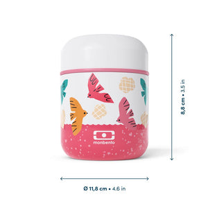 Monbento Kids Capsule Insulated Lunch Box 280ml - Pink Birds