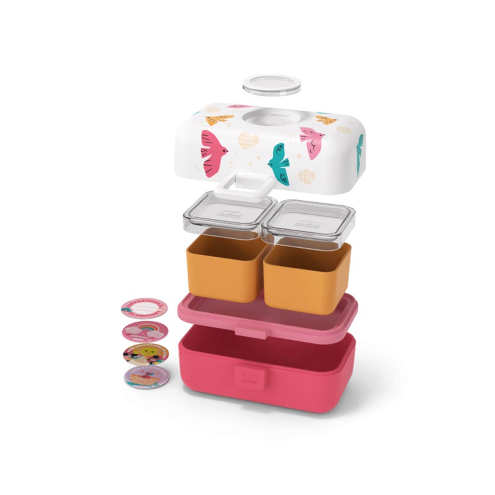Monbento Kids Lunch Box 800ml - Pink Birds