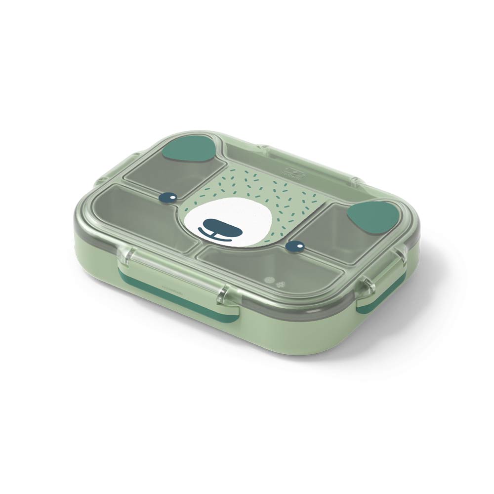 Monbento Kids Wonder Compartmentalized Lunch Tray 950ml - Green Bear