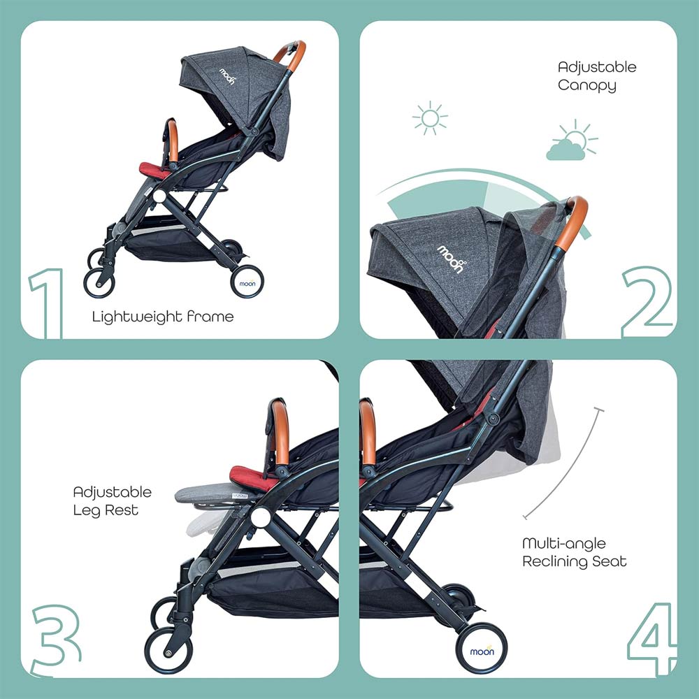 Moon Ritzi Cabin Stroller - Black & Red