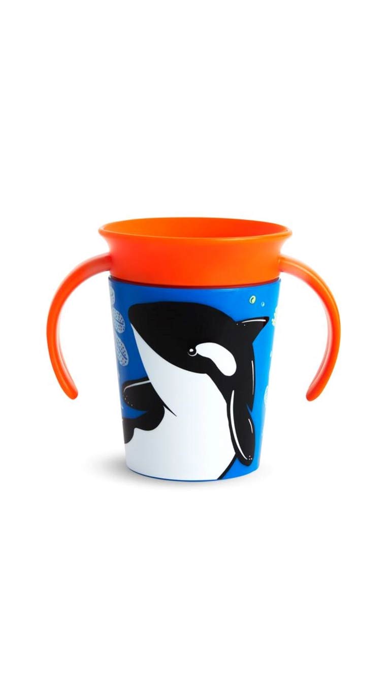 Munchkin Miracle 360° WildLove Trainer Cup with Lid Whale (6m+) - 177ml