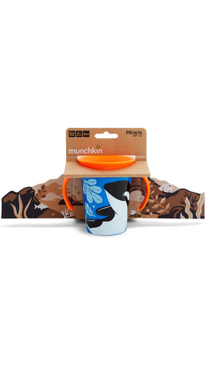 Munchkin Miracle 360° WildLove Trainer Cup with Lid Whale (6m+) - 177ml