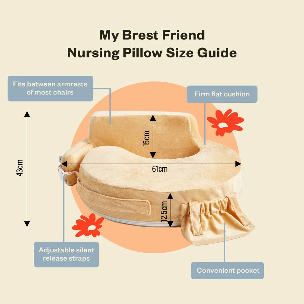 My Brest Friend Super Deluxe Nursing Pillow - Gold Yellow