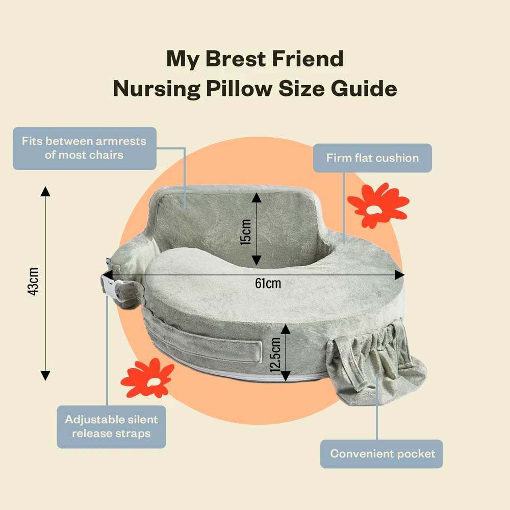 My Brest Friend Super Deluxe Nursing Pillow - Platinum Green