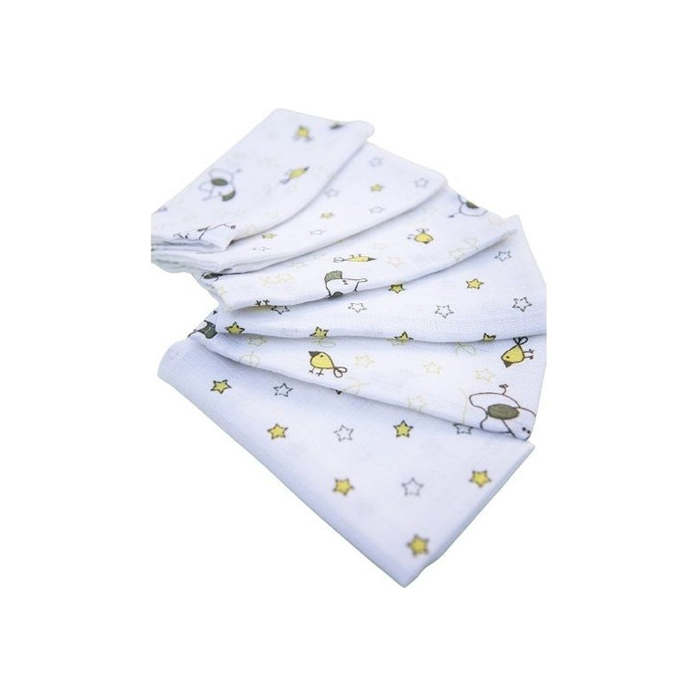 MyceyMuslinFaceWipesLimeStarbird6pcs