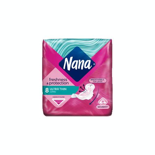 NanaFreshProtectUltraThinLongwithWingsUnscented8Pads