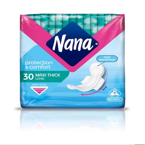 NanaMaxiThickLongwithWingsUnscented30Pads