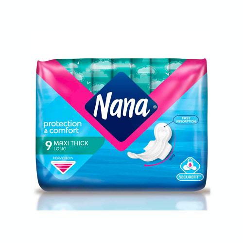 NanaMaxiThickLongwithWingsUnscented9Pads