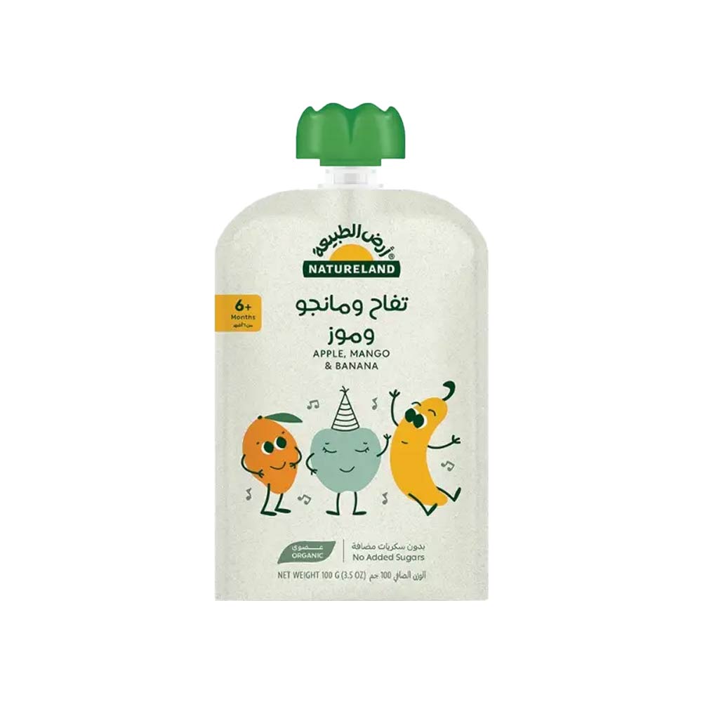 Natureland Organic Apple, Mango & Banana Puree (6m+) 100g