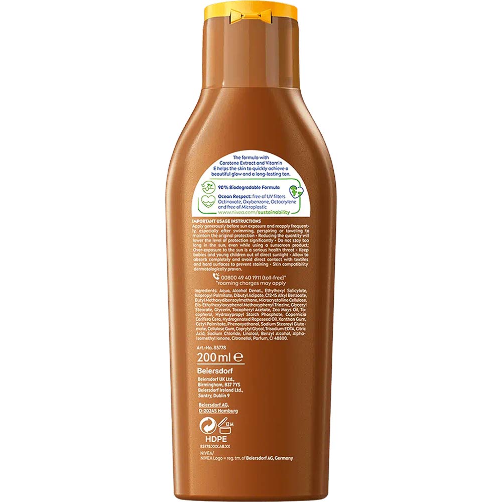 Nivea Sun Intense Bronze Golden & Lasing Tan Lotion SPF6 - 200ml