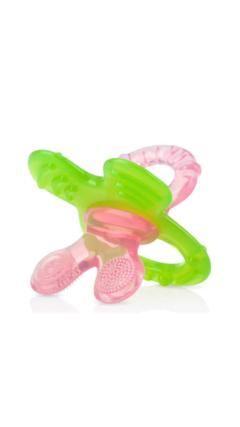 NubyChewbiesSiliconeTeetherPinkGreen