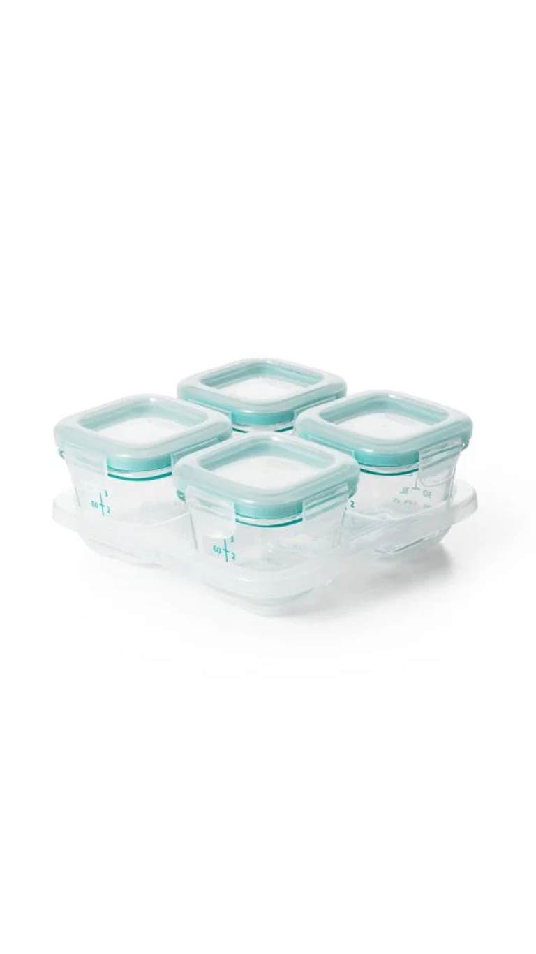 OXO TOT Glass Baby Blocks Freezer Storage Container (120ml) - Pack of 4
