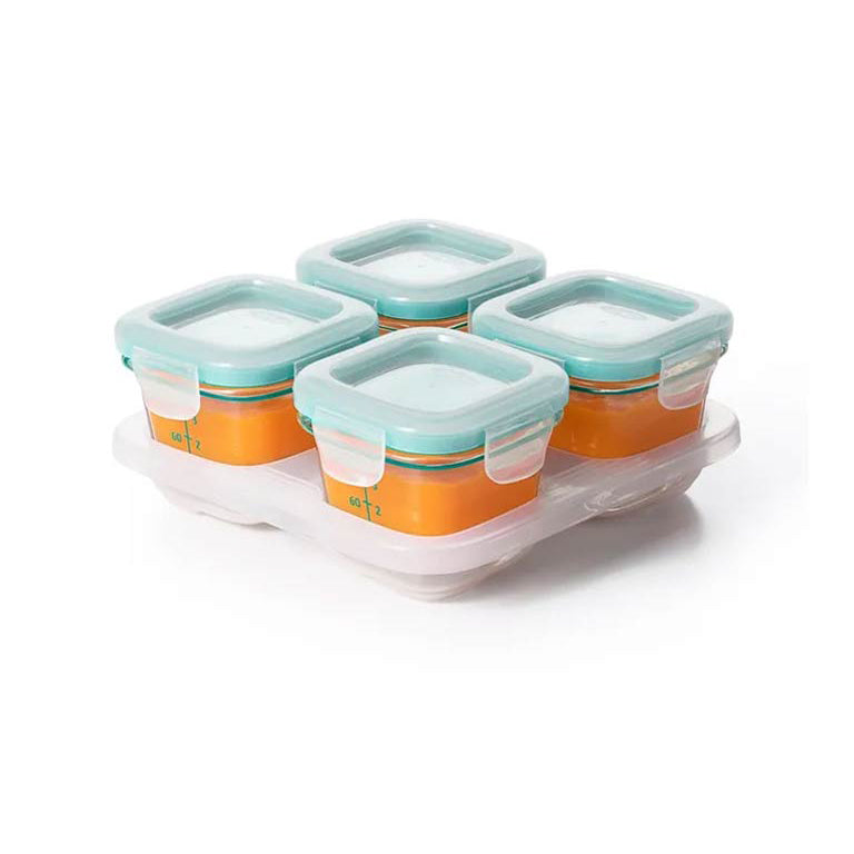 OXO TOT Glass Baby Blocks Freezer Storage Container (120ml) - Pack of 4