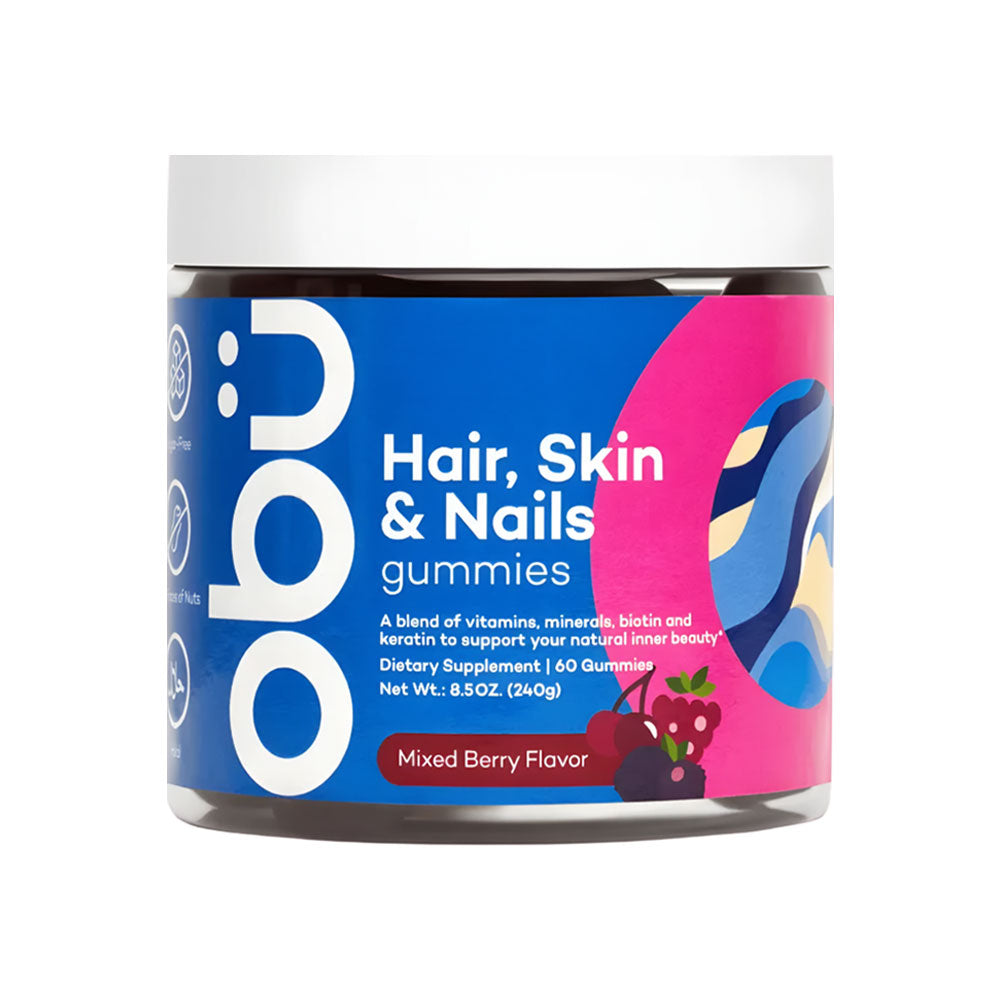 Obu Hair, Skin & Nails for Adults, Mixed Berry Flavor - 60 Gummies