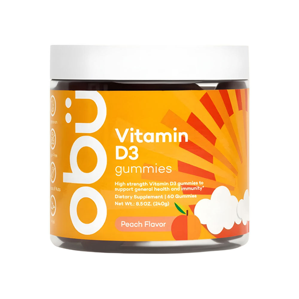 Obu Vitamin D3 for Adults, Peach Flavor - 60 Gummies