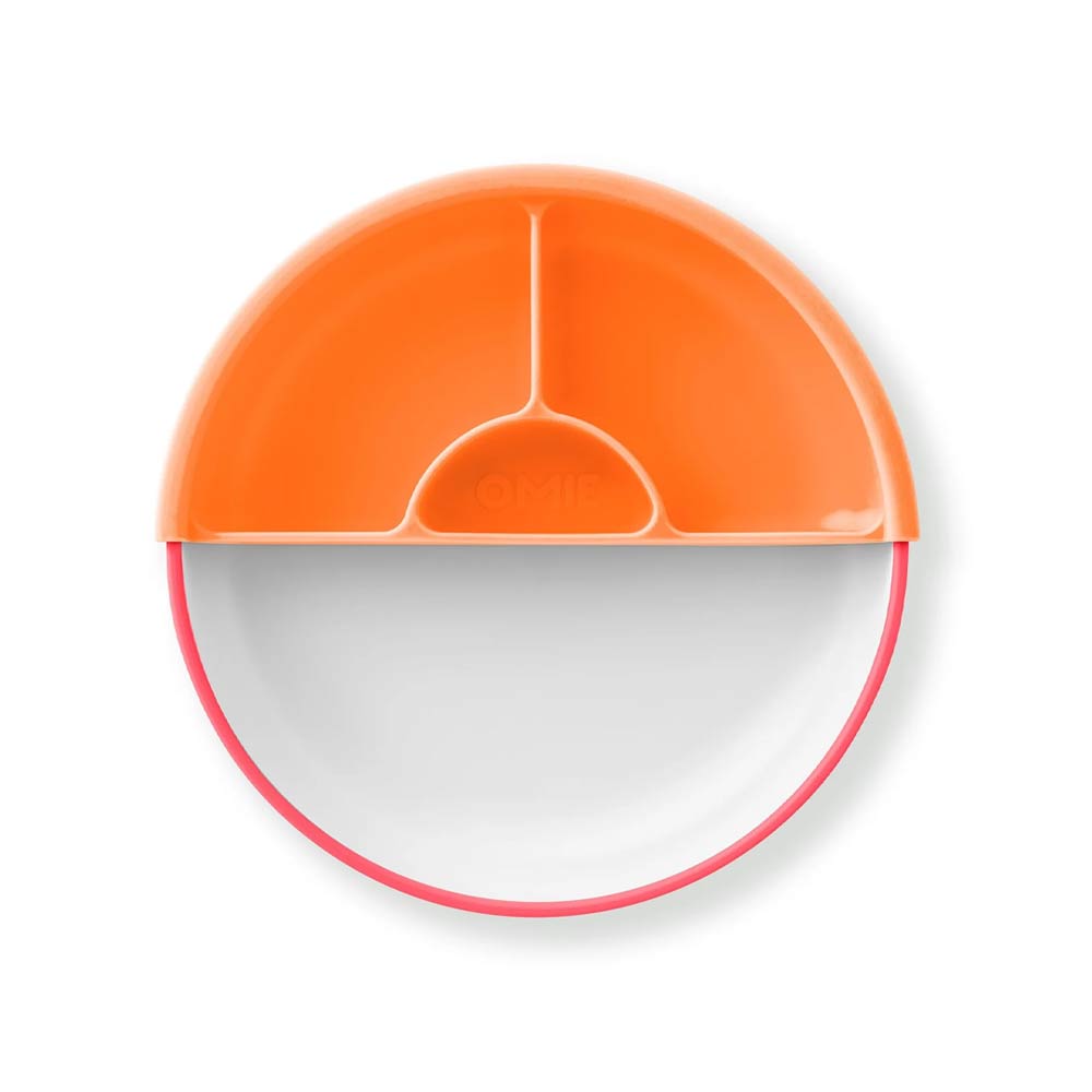 Omie Easy Scoop Kids Plate with Divider (6m+) - Pink