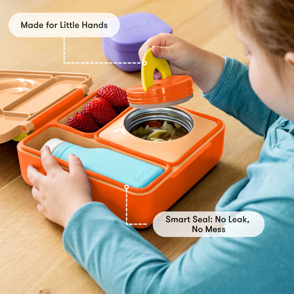 OmieBox Insulated Hot & Cold Bento Box - Poppy Orange