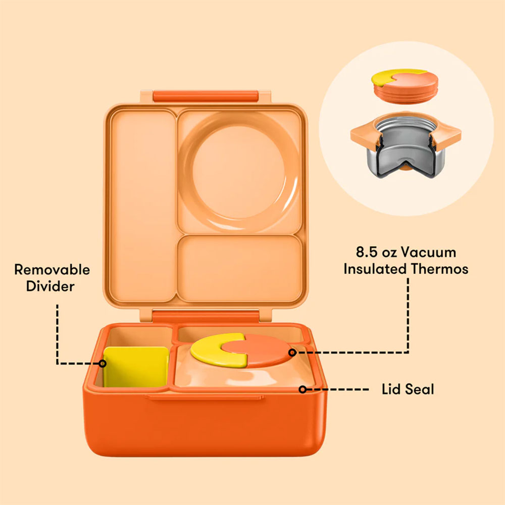 OmieBox Insulated Hot & Cold Bento Box - Poppy Orange