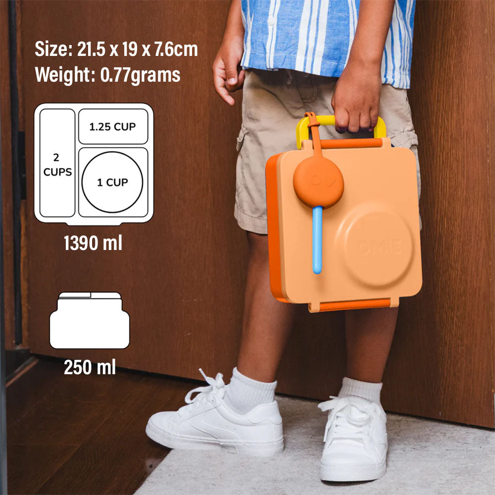 OmieBox Insulated Hot & Cold Bento Box - Poppy Orange