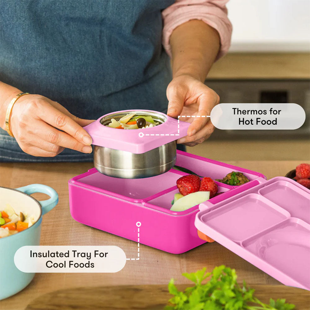 OmieBox Insulated Hot & Cold Bento Box - Pixie Pink
