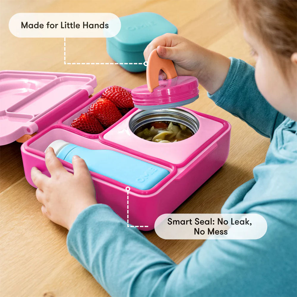 OmieBox Insulated Hot & Cold Bento Box - Pixie Pink