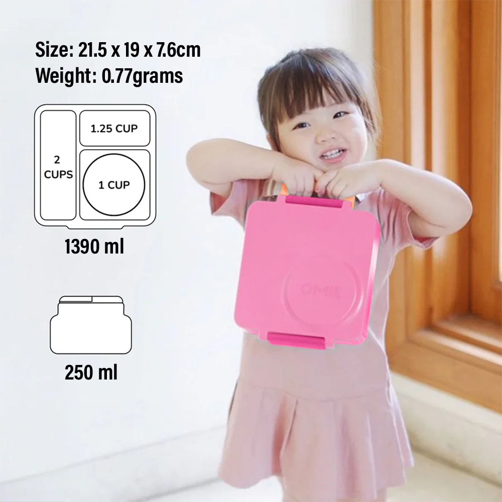 OmieBox Insulated Hot & Cold Bento Box - Pixie Pink