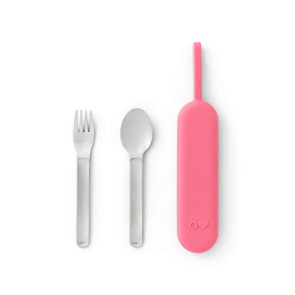 OmieBox UP Stainless Steel Utensil Set - Blush