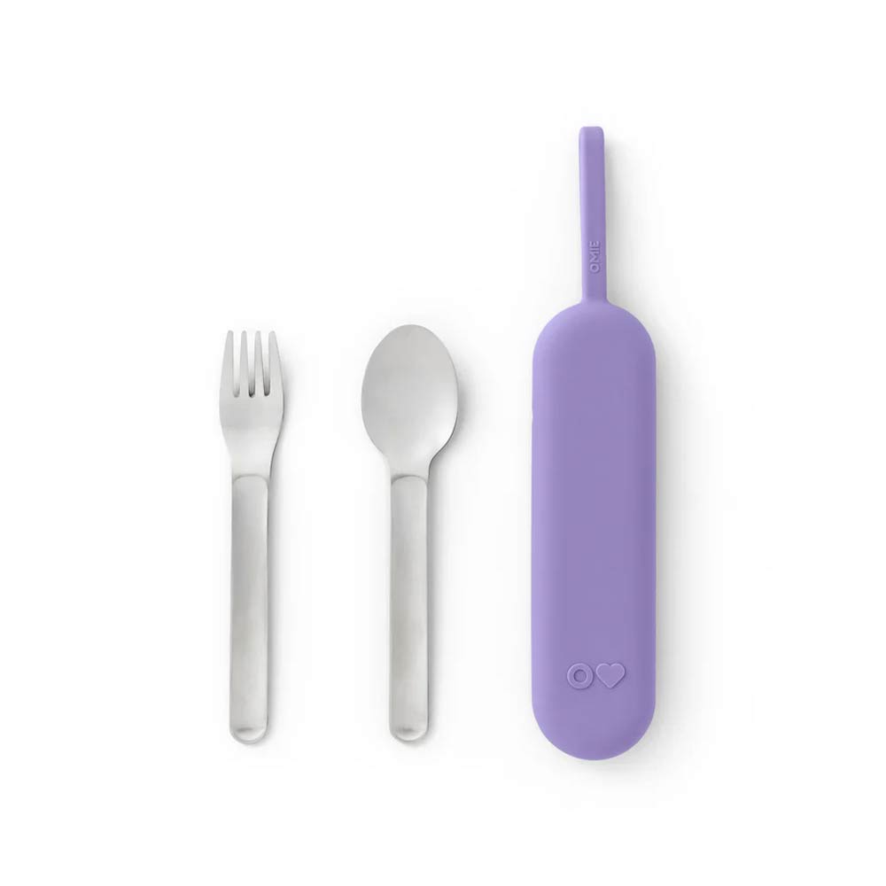 OmieBox UP Stainless Steel Utensil Set - Violet