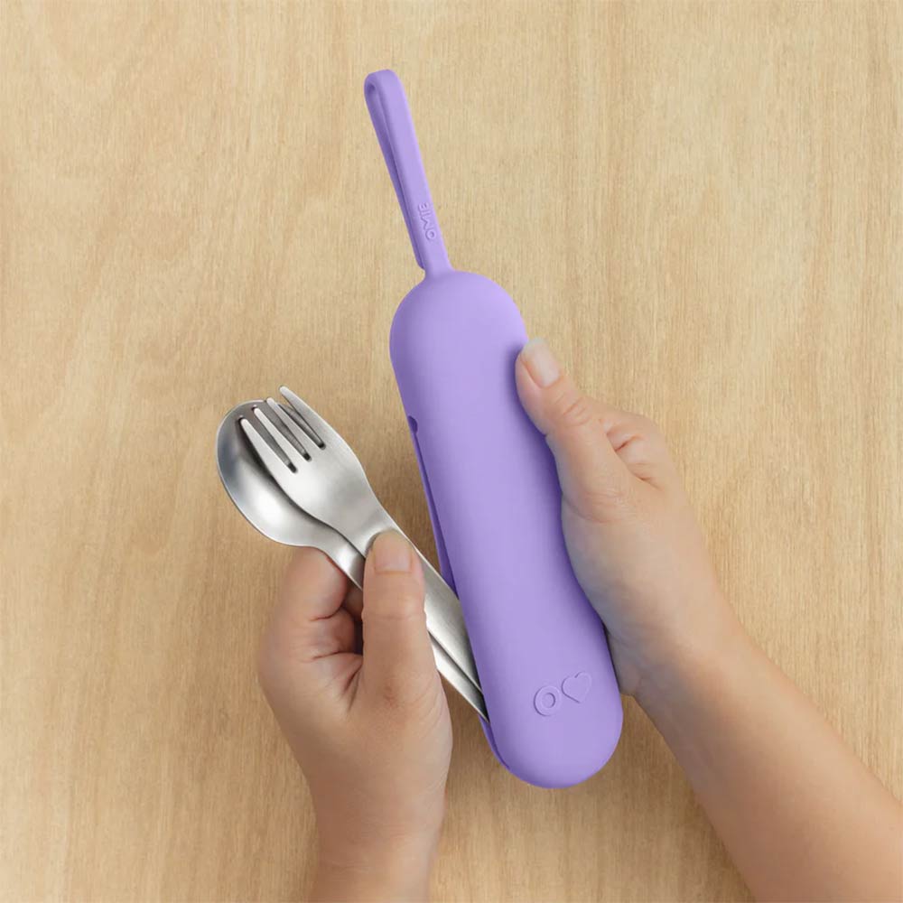 OmieBox UP Stainless Steel Utensil Set - Violet