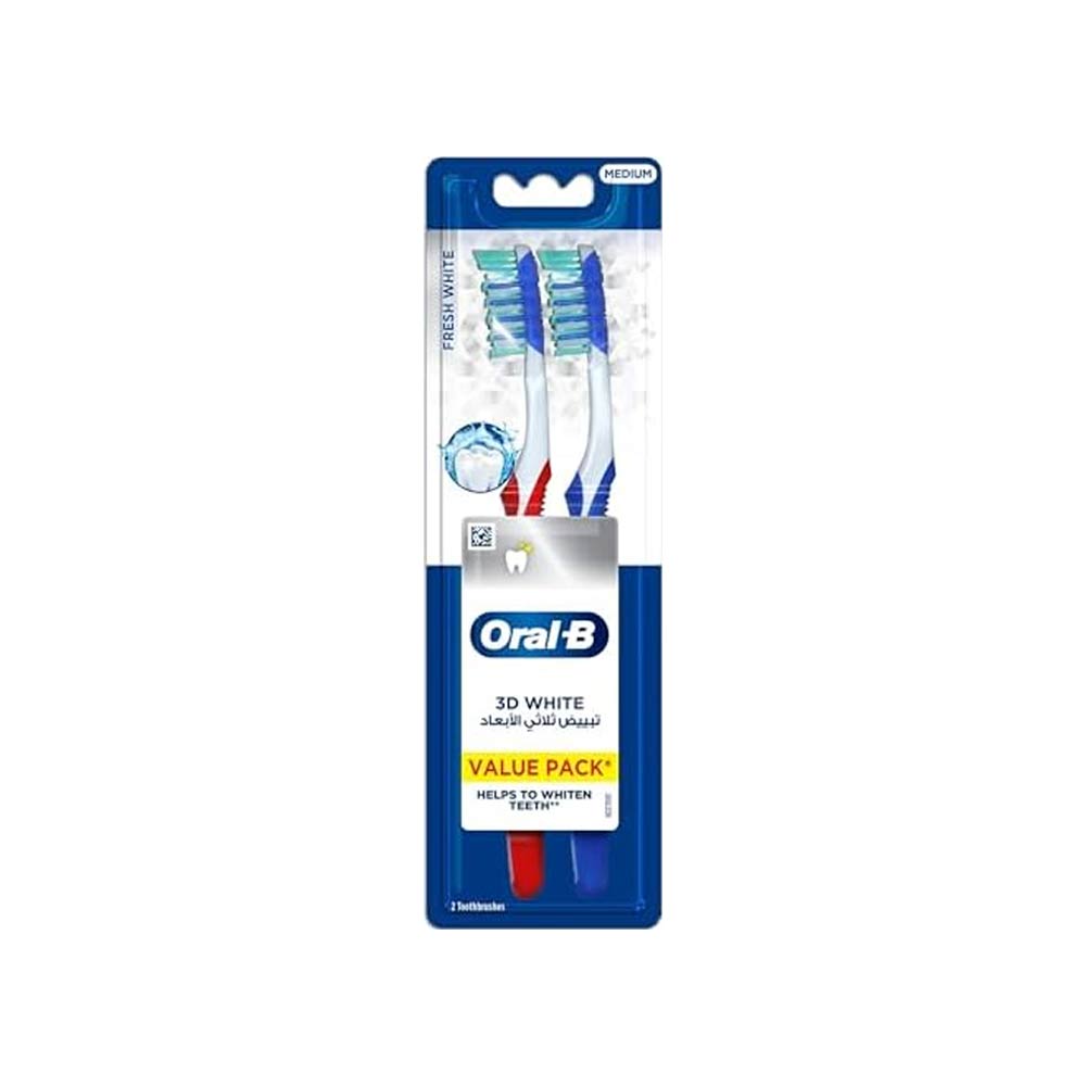 Oral-B 3D White Toothbrush - Green & Pink 2 Pcs