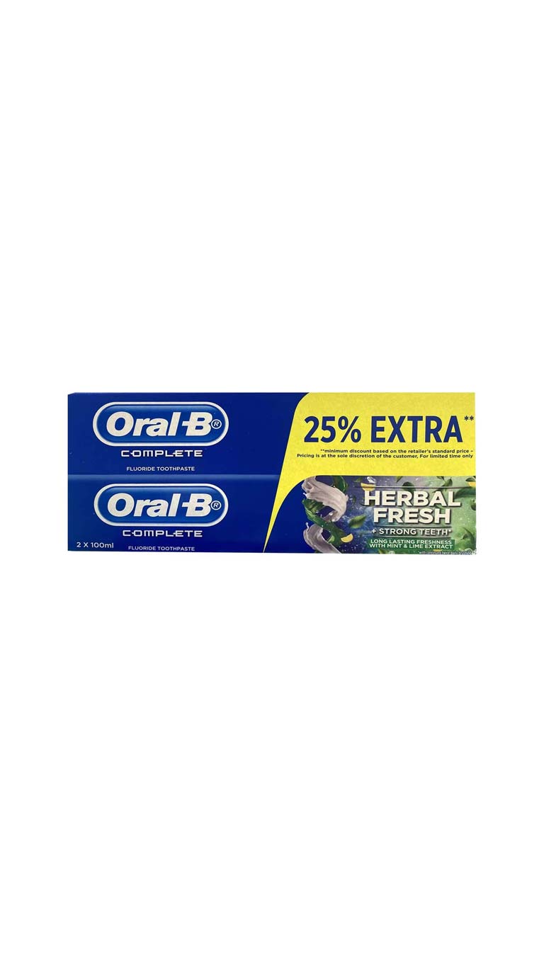 Oral-BCompleteFluorideToothpaste25%extraherbalfresh