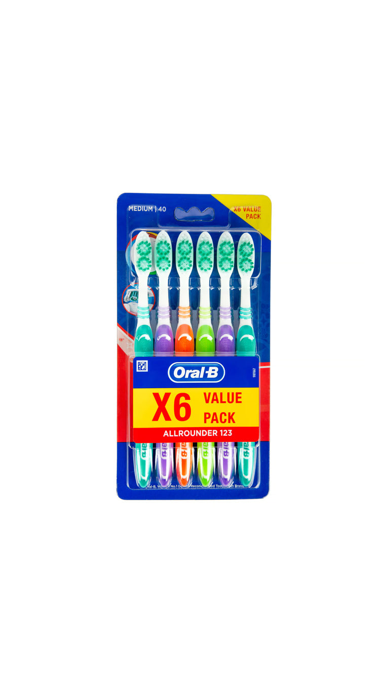 OralBToothbrushAllRounder123Medium6pcs