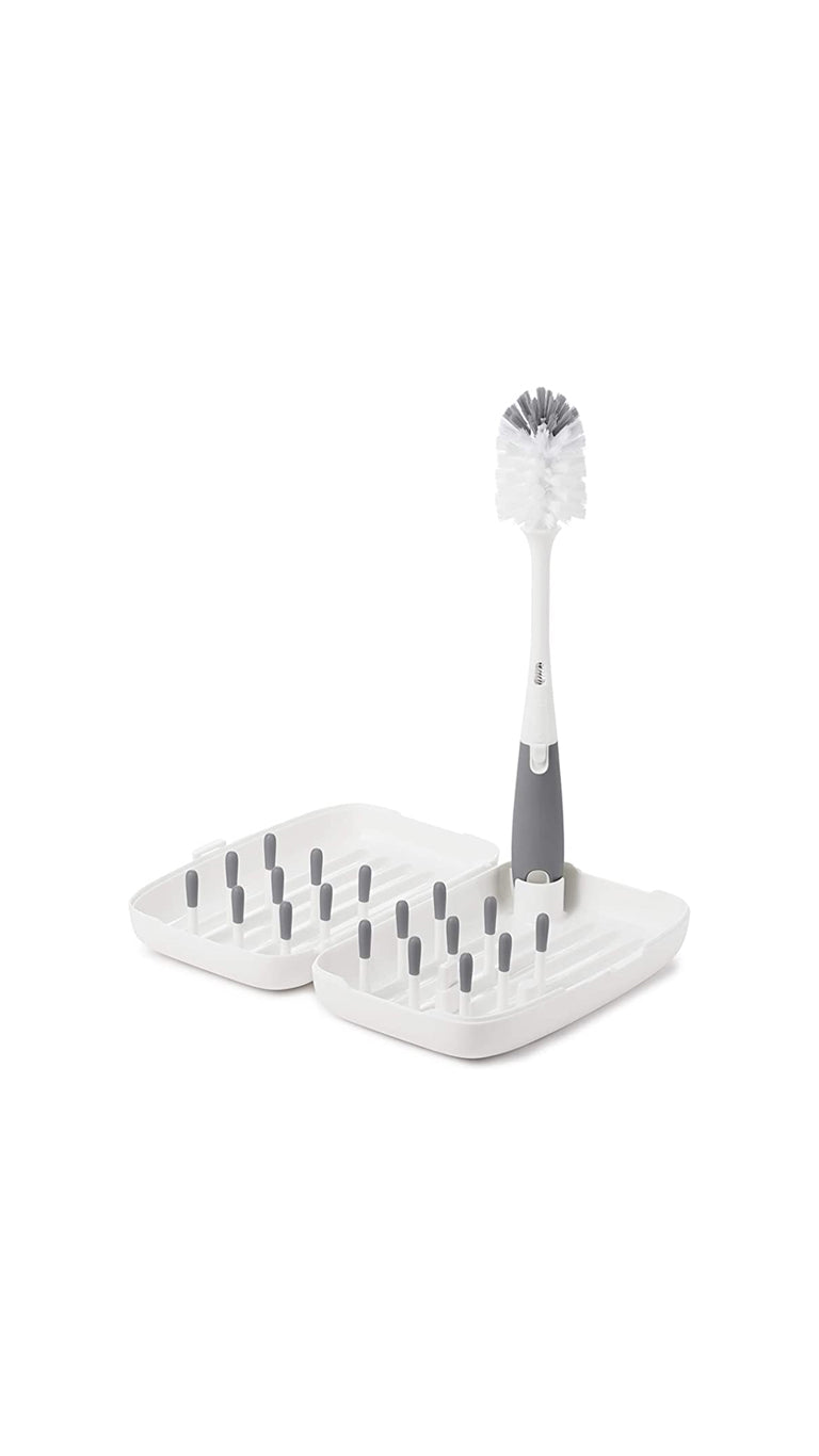 OxoDryingRackwithBottleBrushGray
