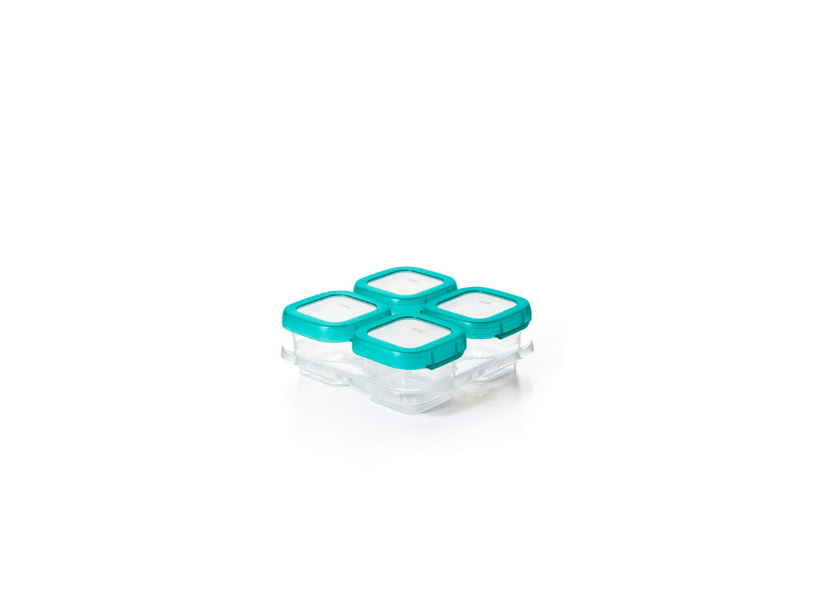 OxoTotBabyBlocksPlasticFreezerStorageContainersTeal120ml