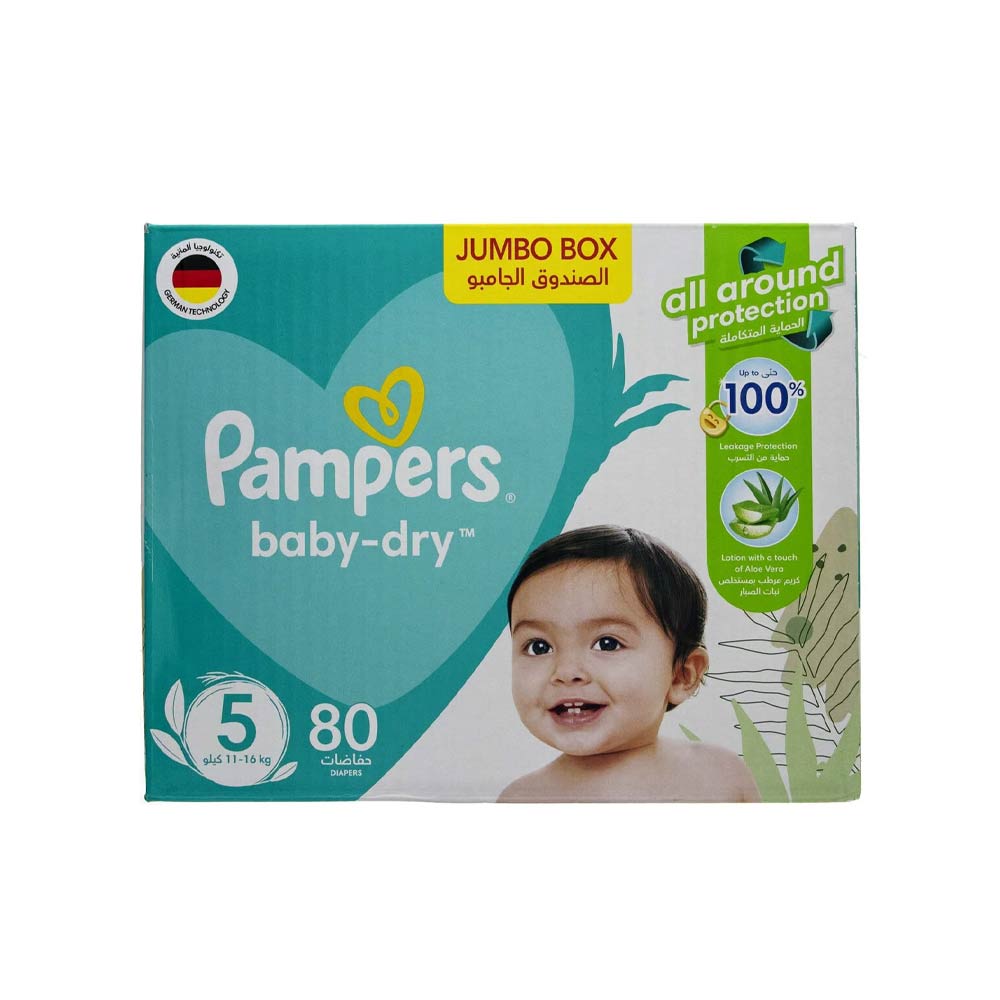 Pampers Baby-Dry Size 5 (11-16kg) - 80 Diapers Jumbo Box