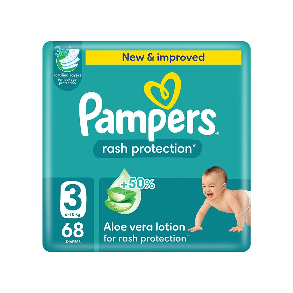 Pampers Rash Protection Size 3 (6-10kg) - 68 Diapers Mega Pack