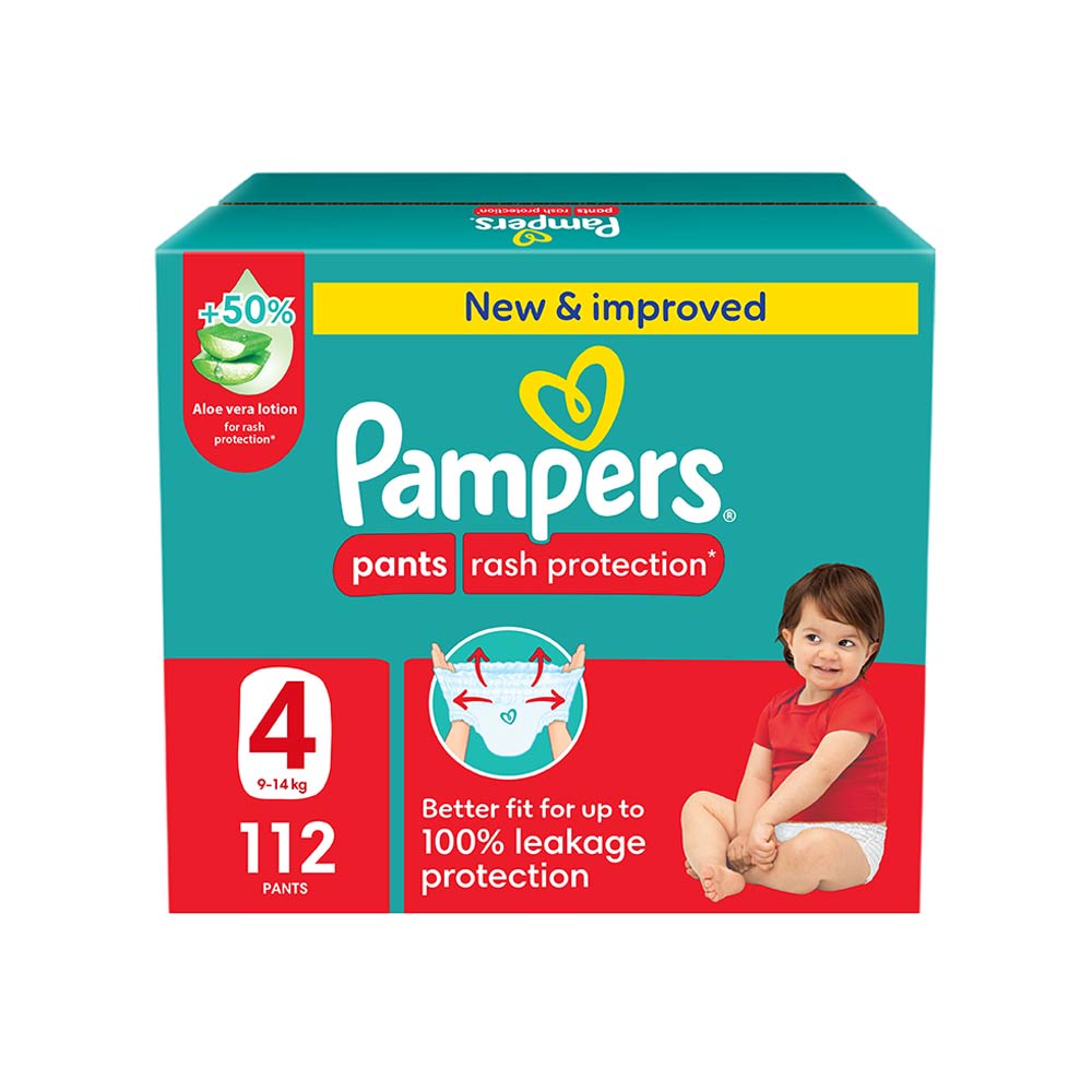 Pampers Rash Protection Size 4 (9-14kg) - 112 Pants Giant Saving Box