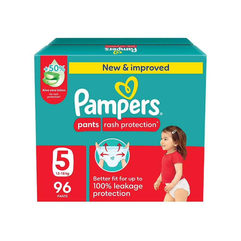 Pampers Rash Protection Size 5 (12-18kg) - 96 Pants Giant Saving Box