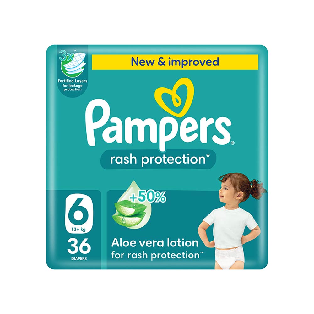 Pampers Rash Protection Size 6 (13+kg) - 36 Diapers Mega Pack