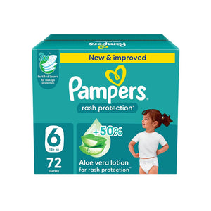 Pampers Rash Protection Size 6 (13+kg) - 72 Diapers Giant Saving Box