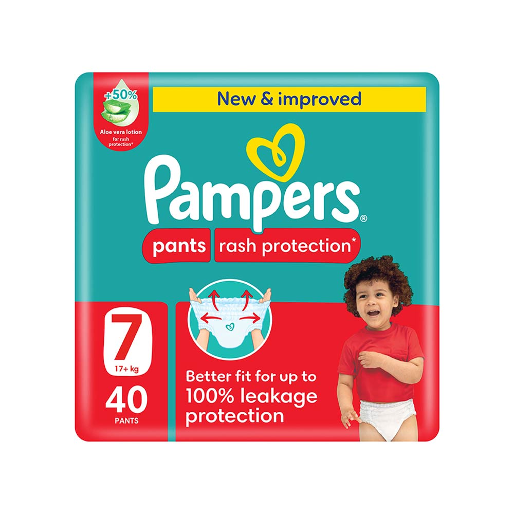 Pampers Rash Protection Size 7 (17+kg) - 40 Pants Giant Pack
