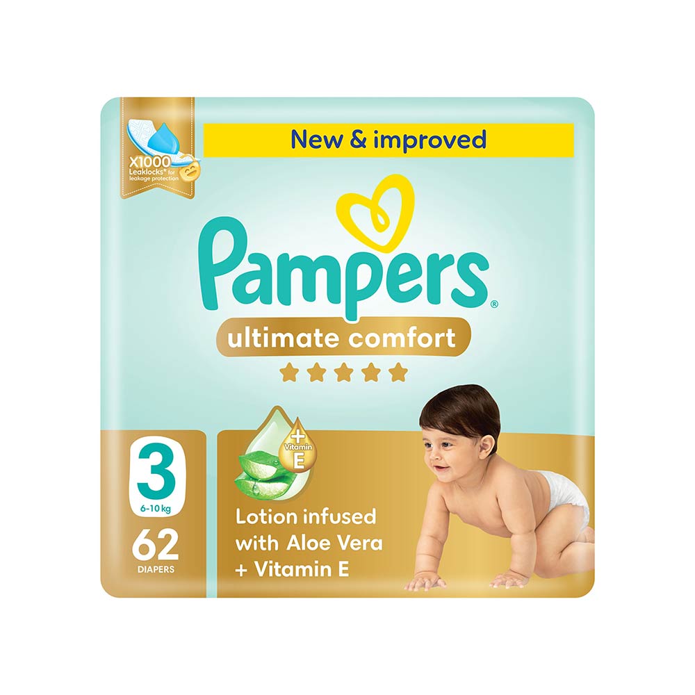 Pampers Ultimate Comfort Size 3 (6-10kg) - 62 Diapers Mega Pack